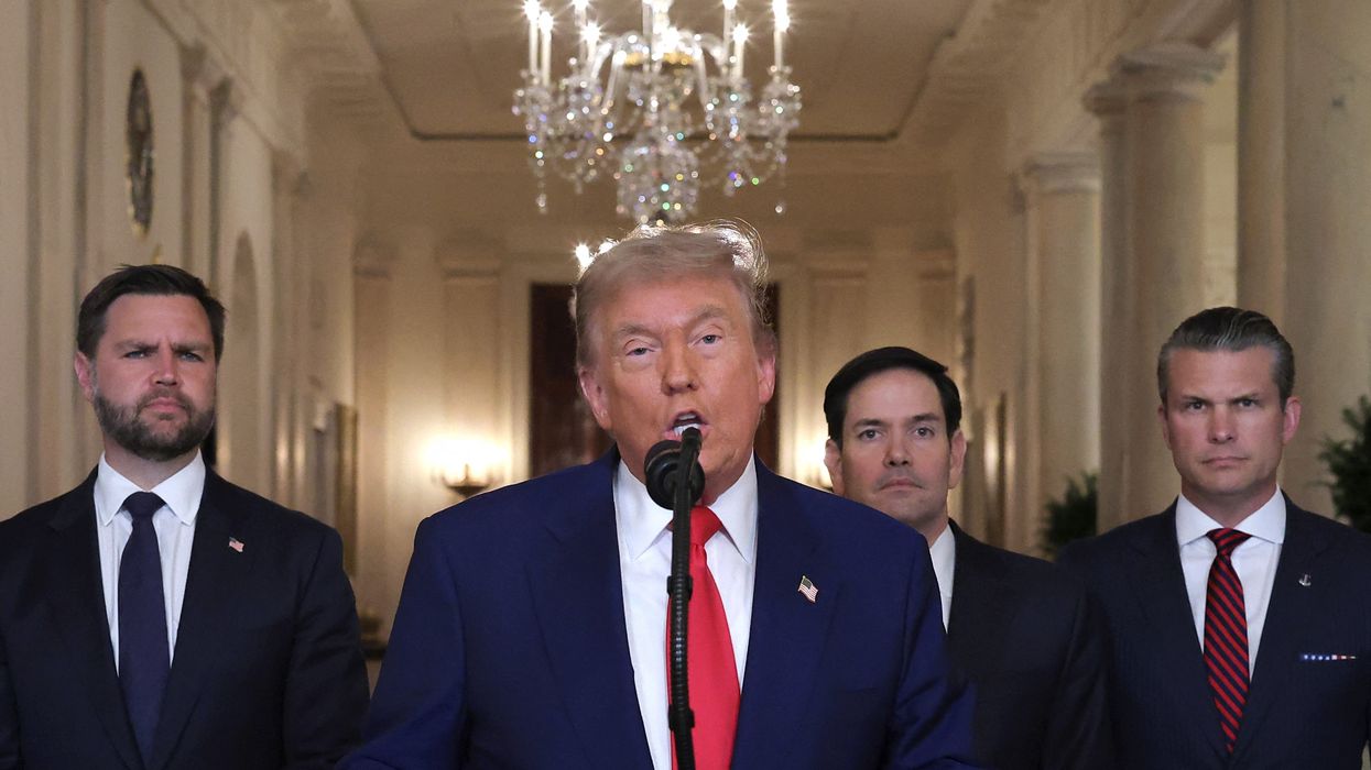 U.S. President Donald Trump addresses the nation