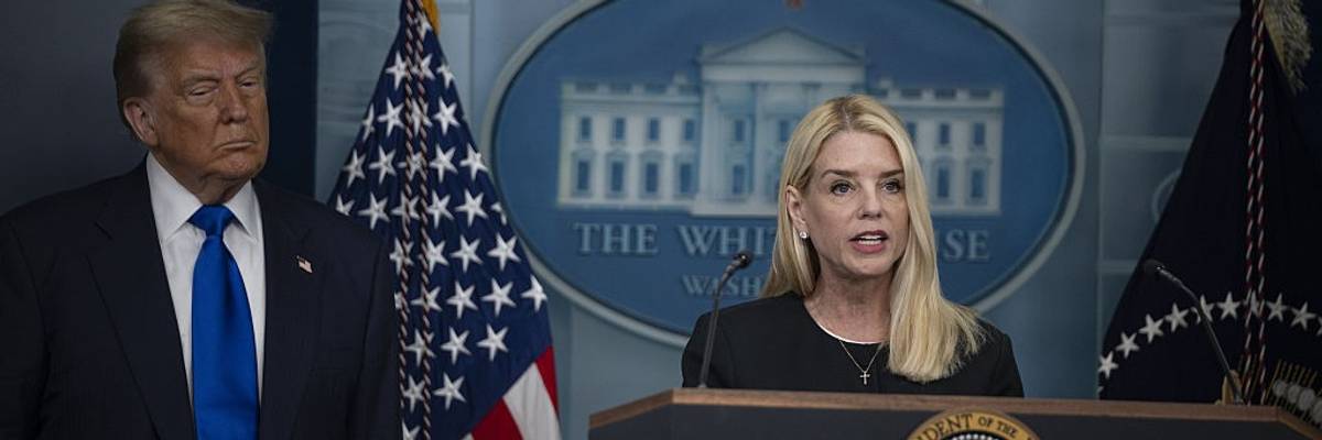 U.S. President Donald Trump and Attorney General Pam Bondi