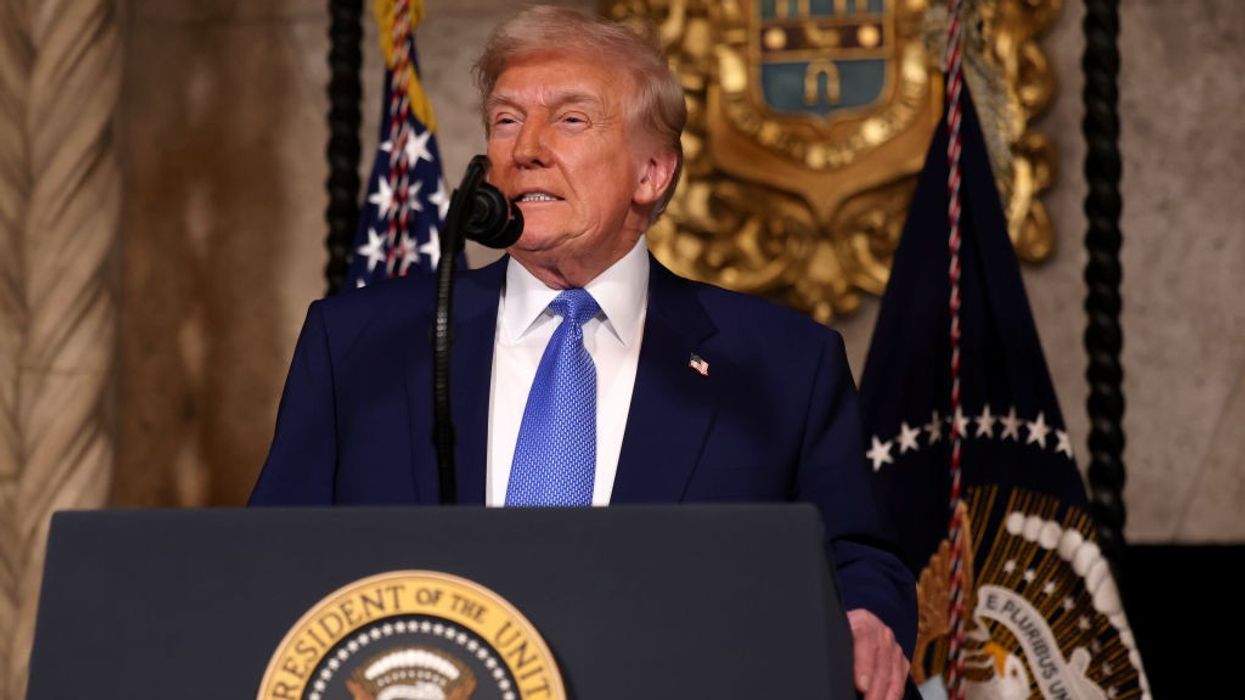U.S. President Donald Trump delivers remarks at Mar-a-Lago