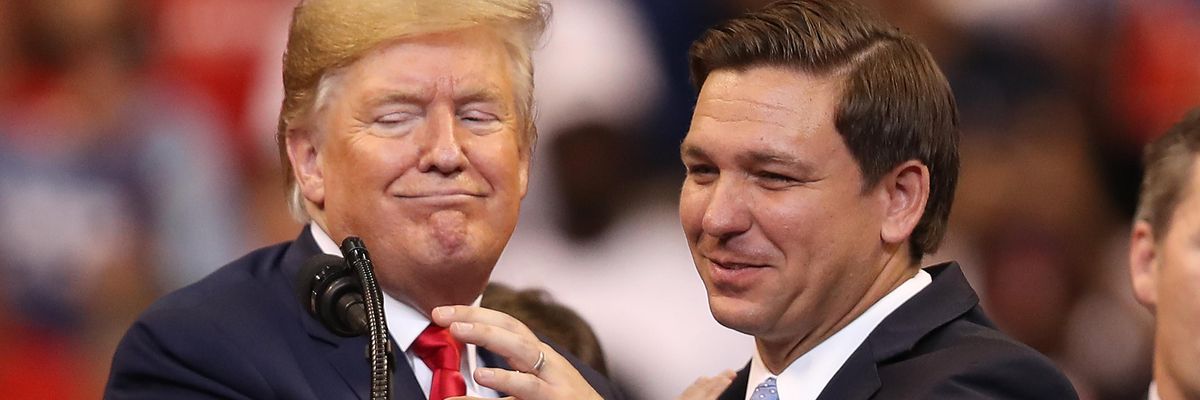 U.S. President Donald Trump introduces Florida Governor Ron DeSantis