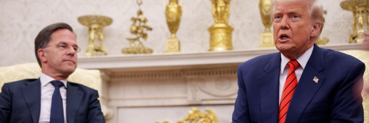 U.S. President Donald Trump meets with NATO Secretary General Mark Rutte in the White House