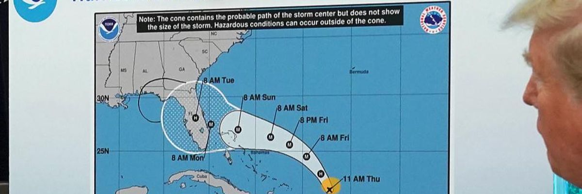 "If This Wasn't So Dangerous I'd Be Laughing": Trump Presents Outdated Dorian Forecast Map With Alabama Circled With Sharpie