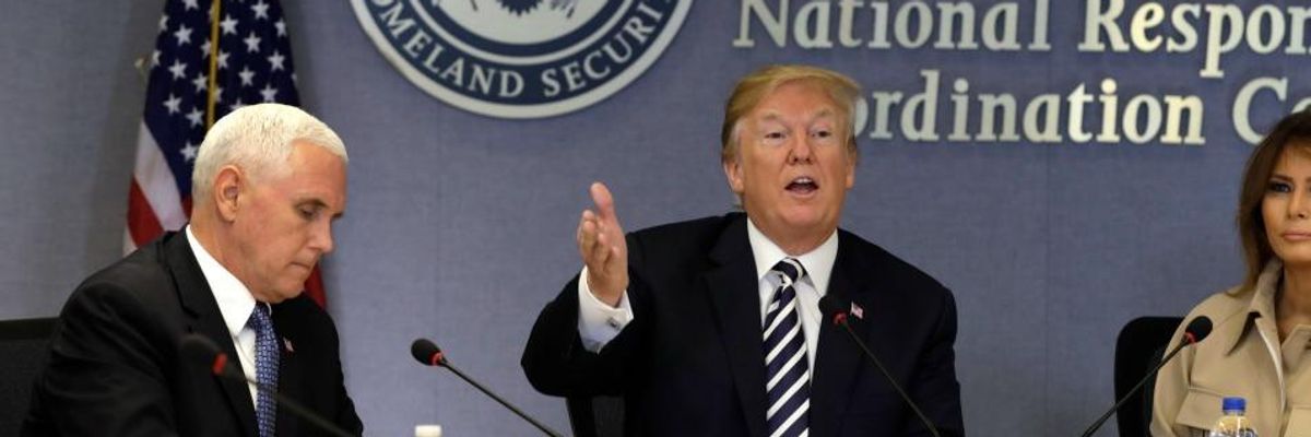 'Funny, But on Another Level, Oh So Disturbing': Watch Mike Pence's Horrifying, Sycophantic Water Bottle Moment