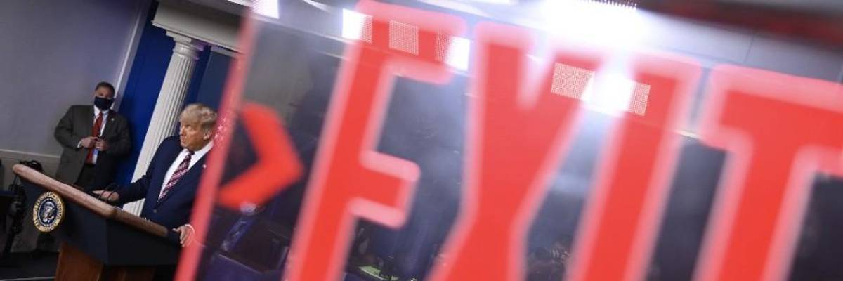 'Good Riddance You Fascist White Supremacist': Trump Farewell Gets Cold Shoulder