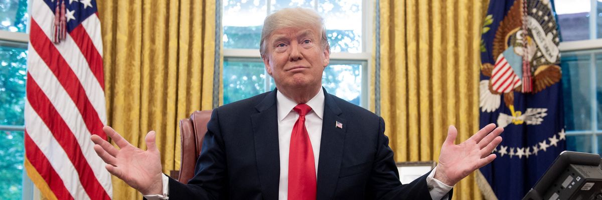 U.S. President Donald Trump speaks in the Oval Office of the White House in Washington, D.C. on October 10, 2018.