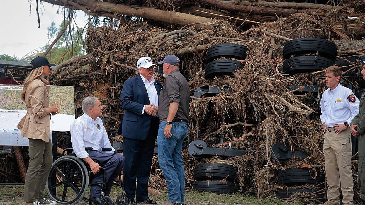 U.S. President Donald Trump surveys Texas flooding