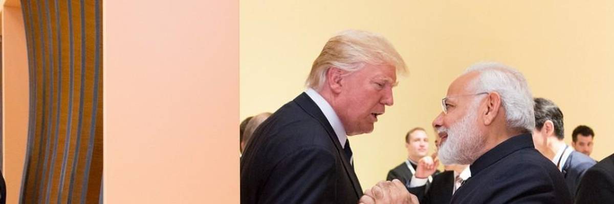 'Meant to Hide the Poor': Trump Gets His Wall--In India--Ahead of Monday Visit