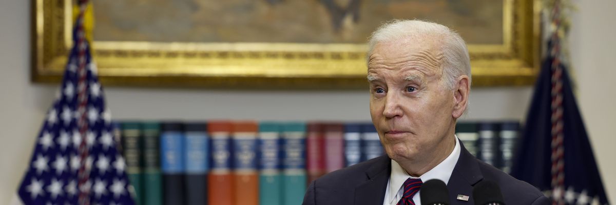 U.S. President Joe Biden delivers remarks on the debt ceiling at the White House on May 9, 2023.