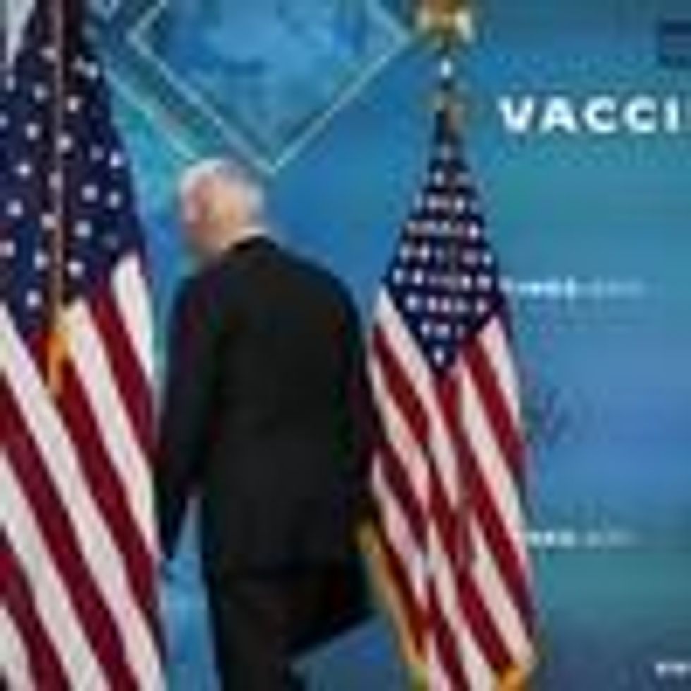 U.S. President Joe Biden departs after speaking about the authorization of Covid-19 vaccines for children ages 5-11 on November 3, 2021 in Washington, D.C.