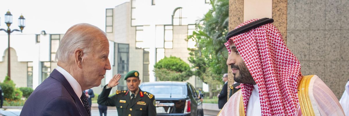 U.S. President Joe Biden fist-bumps Saudi Crown Prince Mohammed bin Salman