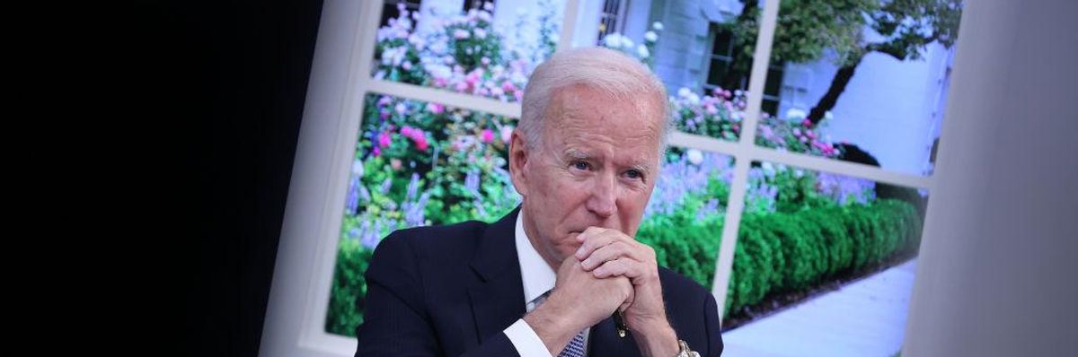 U.S. President Joe Biden hosts a hybrid meeting with corporate chief executives