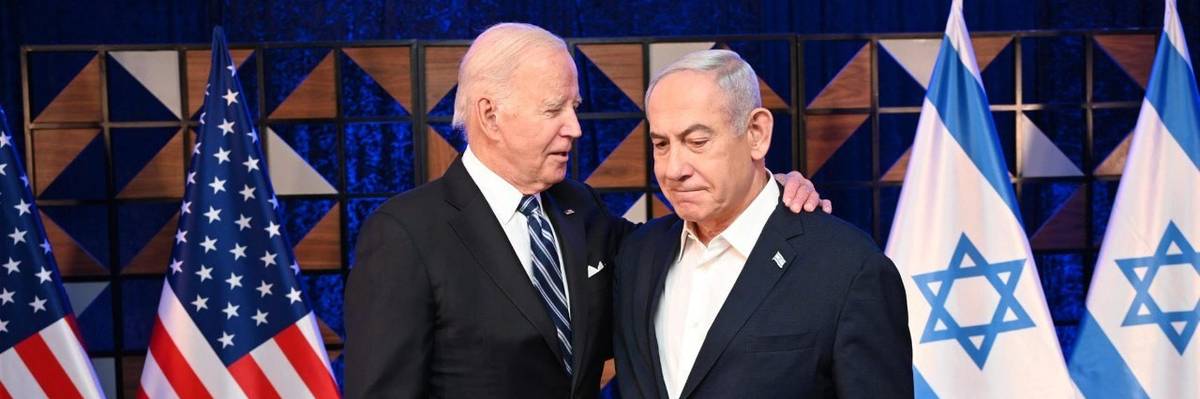 U.S. President Joe Biden (L) and Prime Minister Benjamin Netanyahu