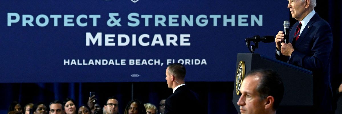 U.S. President Joe Biden speaks about protecting Medicare