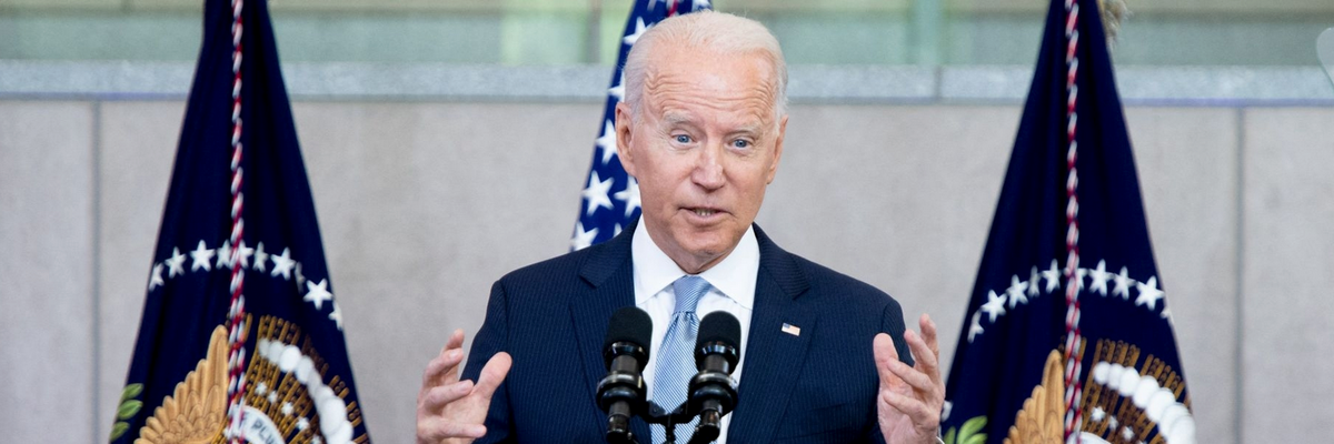 U.S. President Joe Biden speaks about voting rights at the National Constitution Center in Philadelphia, Pennsylvania on July 13, 2021. (Photo: Saul Loeb/AFP via Getty Images)