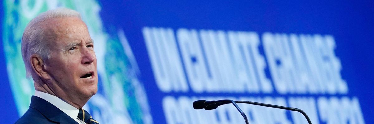 U.S. President Joe Biden speaks at COP26