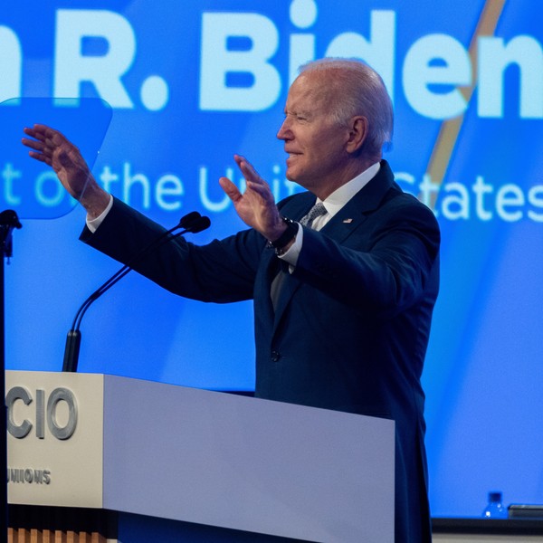 U.S. President Joe Biden speaks at the AFL-CIO convention in Philadelphia, Pennsylvania on June 14, 2022.