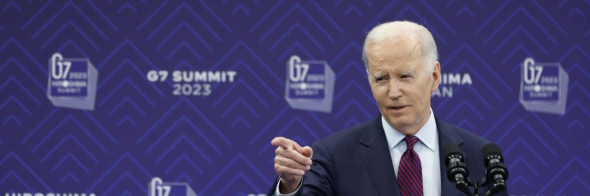 U.S. President Joe Biden speaks during a press conference after a Group of Seven summit in Hiroshima, Japan on May 21, 2023.