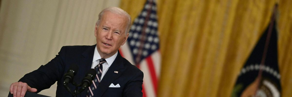 U.S. President Joe Biden speaks from the White House