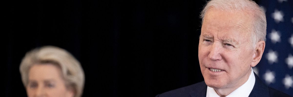 U.S. President Joe Biden speaks in Brussels