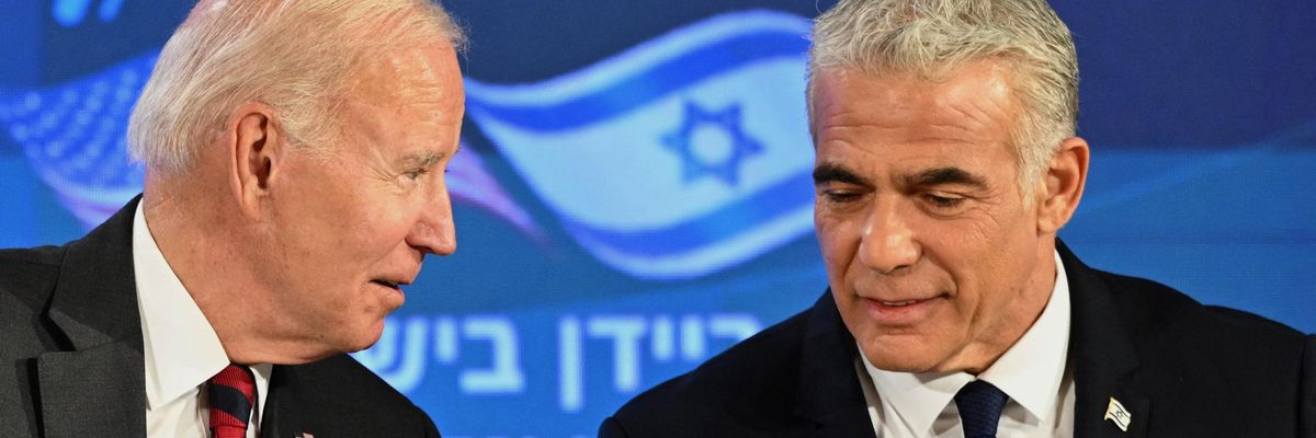 U.S. President Joe Biden speaks with Israel's prime minister