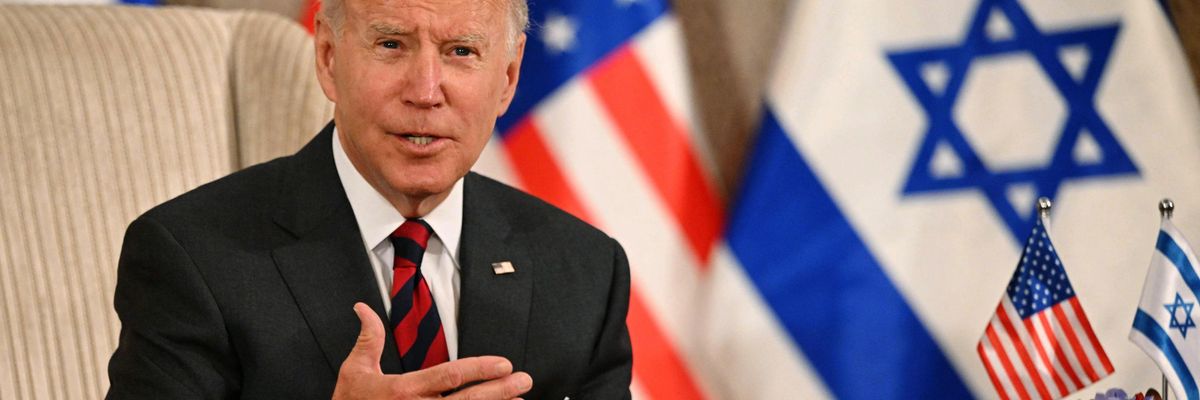 U.S. President Joe Biden speaks with Israel's prime minister