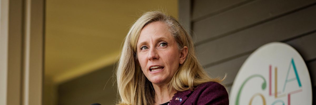 U.S. Rep. Abigail Spanberger (D-Va.) speaks during a press conference