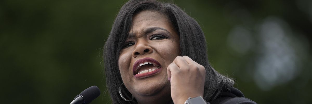 U.S. Rep. Cori Bush (D-Mo.) speaks during a March for Our Lives rally against gun violence on the National Mall on June 11, 2022 in Washington, D.C.