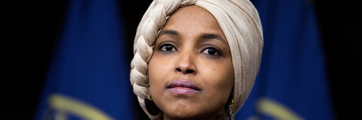 U.S. Rep. Ilhan Omar (D-Minn.) attends a news conference at the U.S. Capitol in Washington, D.C. on January 25, 2023.