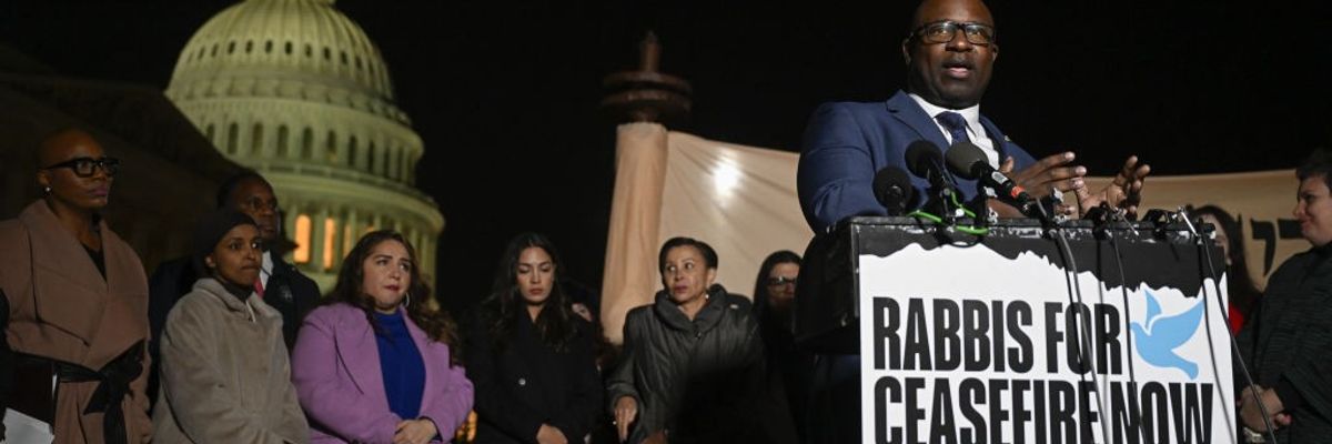 U.S. Rep. Jamaal Bowman (D-N.Y.) speaks