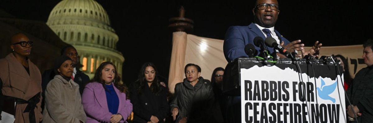 U.S. Rep. Jamaal Bowman (D-N.Y.) speaks