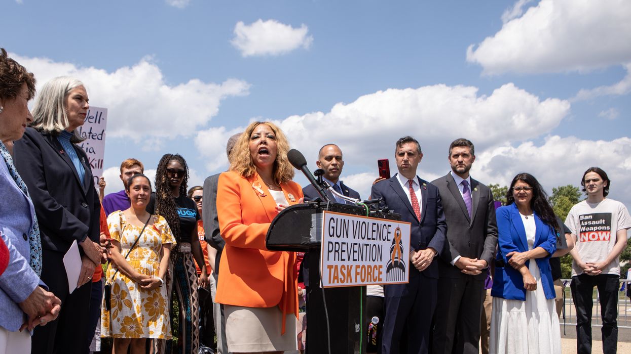 U.S. Rep. Lucy McBath (D-Ga.), who lost her son to gun violence, speaks during a press conference for the Gun Violence Prevention Task Force on June 13, 2023 outside the U.S. Capitol in Washington, D.C.