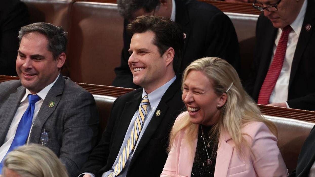 U.S. Rep. Mike Garcia (R-CA), Rep.-elect Matt Gaetz (R-FL) and Rep.-elect Marjorie Taylor Greene