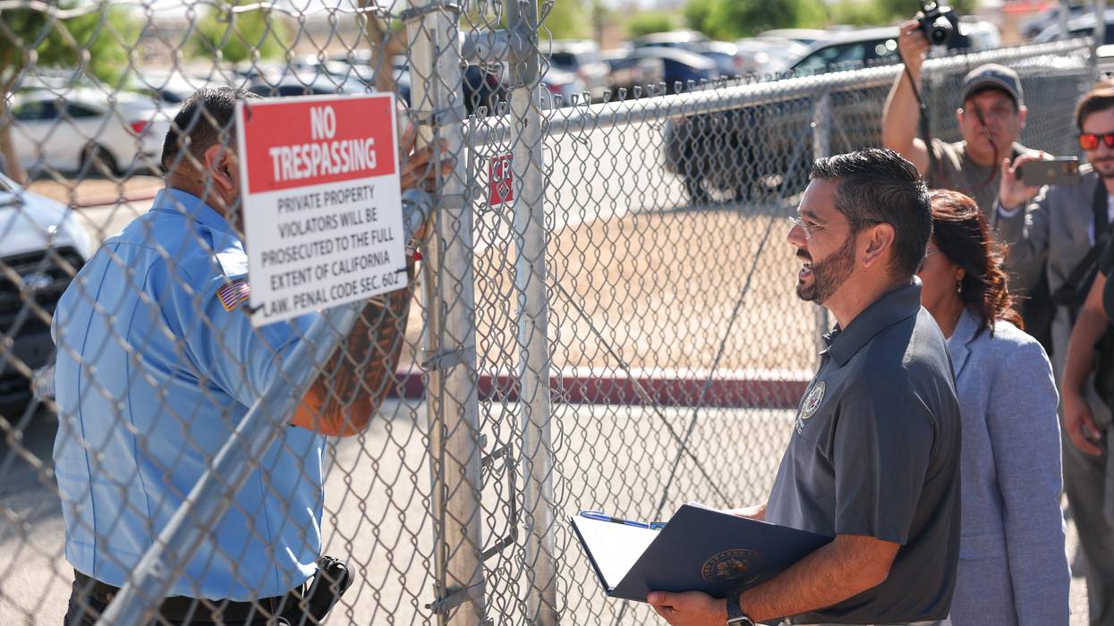 U.S. Reps. Raul Ruiz and Norma Torres, both Democrats from California, are denied entry for a congressional oversight visit to the Adelanto ICE Processing Center detention facility