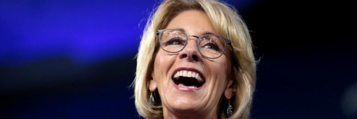 DeVos Hires Top Official at For-Profit University to Help "Right-Size" Department of Education