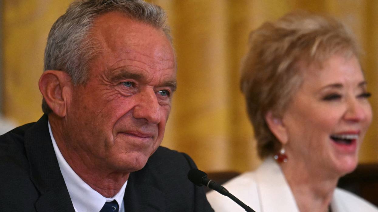 U.S. Secretary of Health and Human Services Robert F. Kennedy, Jr. (L) and Secretary of Education Linda McMahon