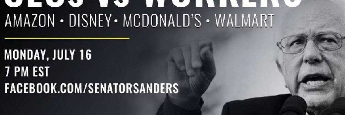 Watch Live: Sanders Hosts "CEOs vs. Workers" Town Hall to Take on "Extravagant" Executive Pay and Poverty Wages