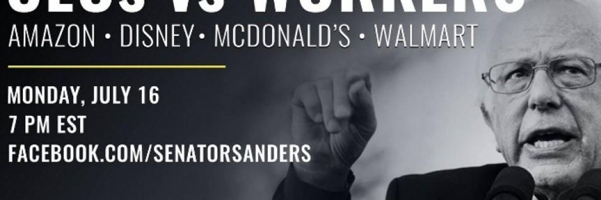 Watch Live: Sanders Hosts "CEOs vs. Workers" Town Hall to Take on "Extravagant" Executive Pay and Poverty Wages