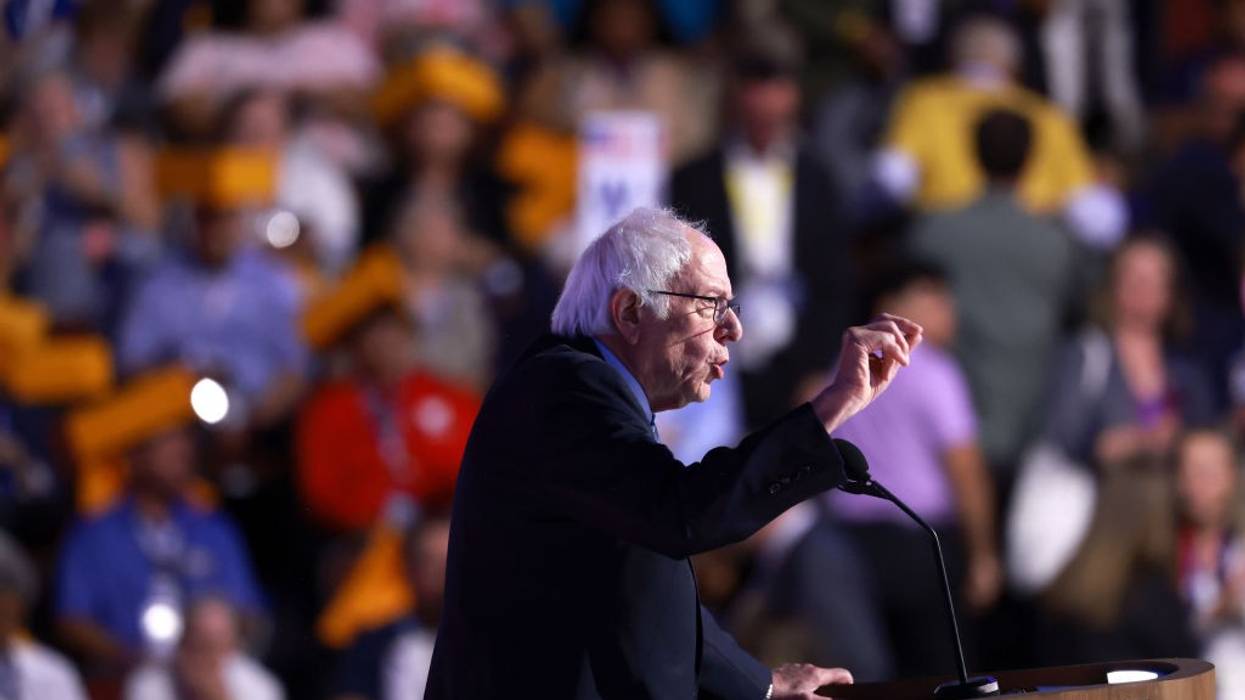 U.S. Sen. Bernie Sanders (I-Vt.) speaks at the Democratic National Convention