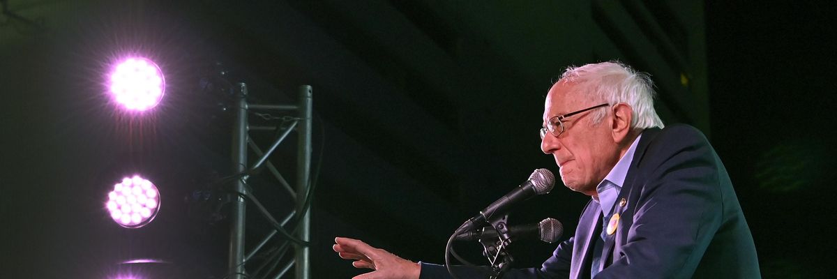 U.S. Sen. Bernie Sanders (I-Vt.) speaks during the "Our Future is Now" tour at the Downtown Grand Hotel & Casino on October 28, 2022 in Las Vegas, Nevada.