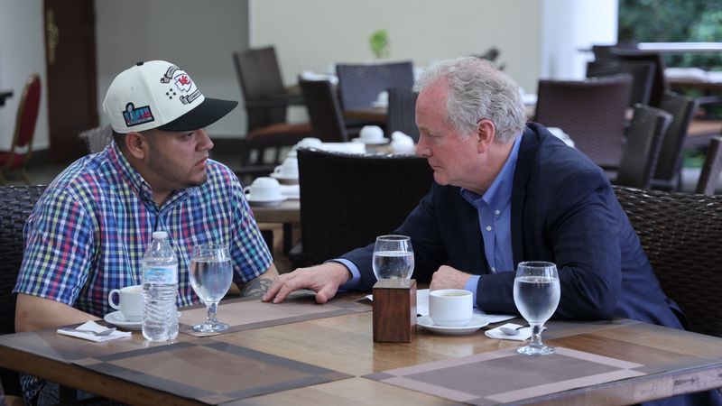 U.S. Sen. Chris Van Hollen (D-Md.) meets with Kilmar Armando Abrego Garcia.