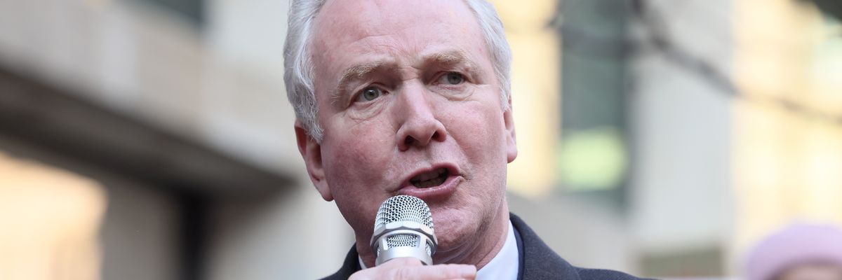 U.S. Sen. Chris Van Hollen (D-Md.) speaks at a rally