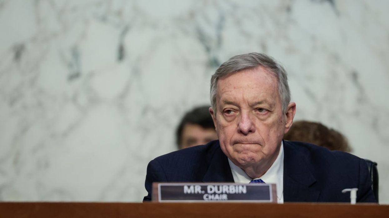 U.S. Sen. Dick Durbin (D-Ill.) listens during a Senate Judiciary Committee business meeting in Washington, D.C. April 4, 2022.