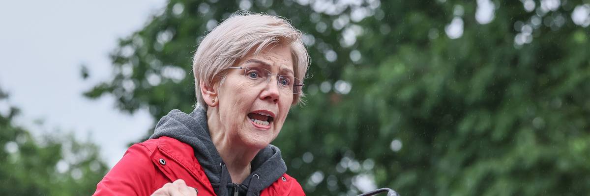 U.S. Sen. Elizabeth Warren (D-Mass.) speaks during a rally