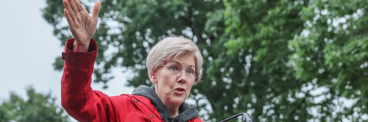 U.S. Sen. Elizabeth Warren speaks at a rally