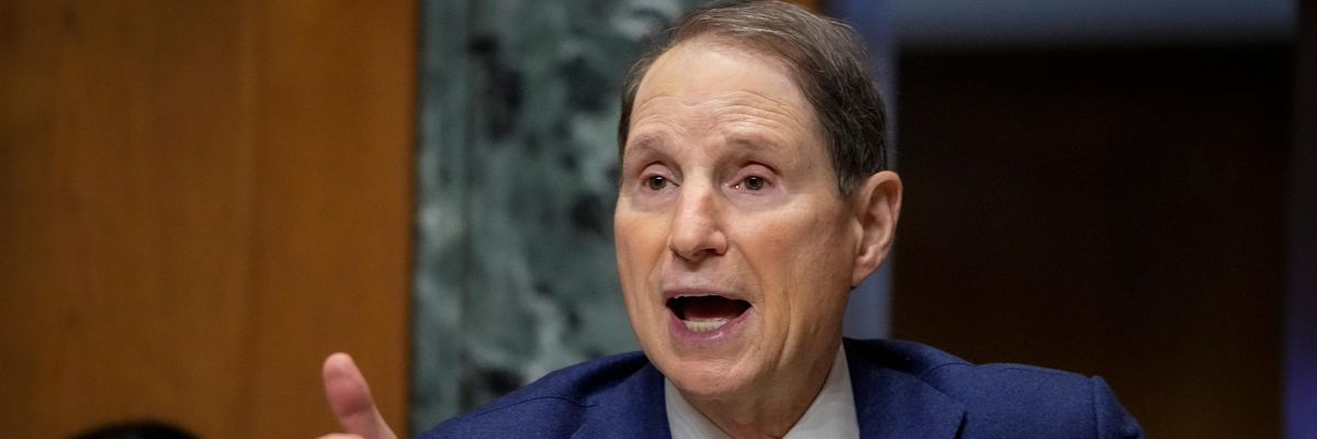 U.S. Sen. Ron Wyden (D-Ore.) speaks during a February 8, 2022 hearing on Capitol Hill in Washington, D.C.