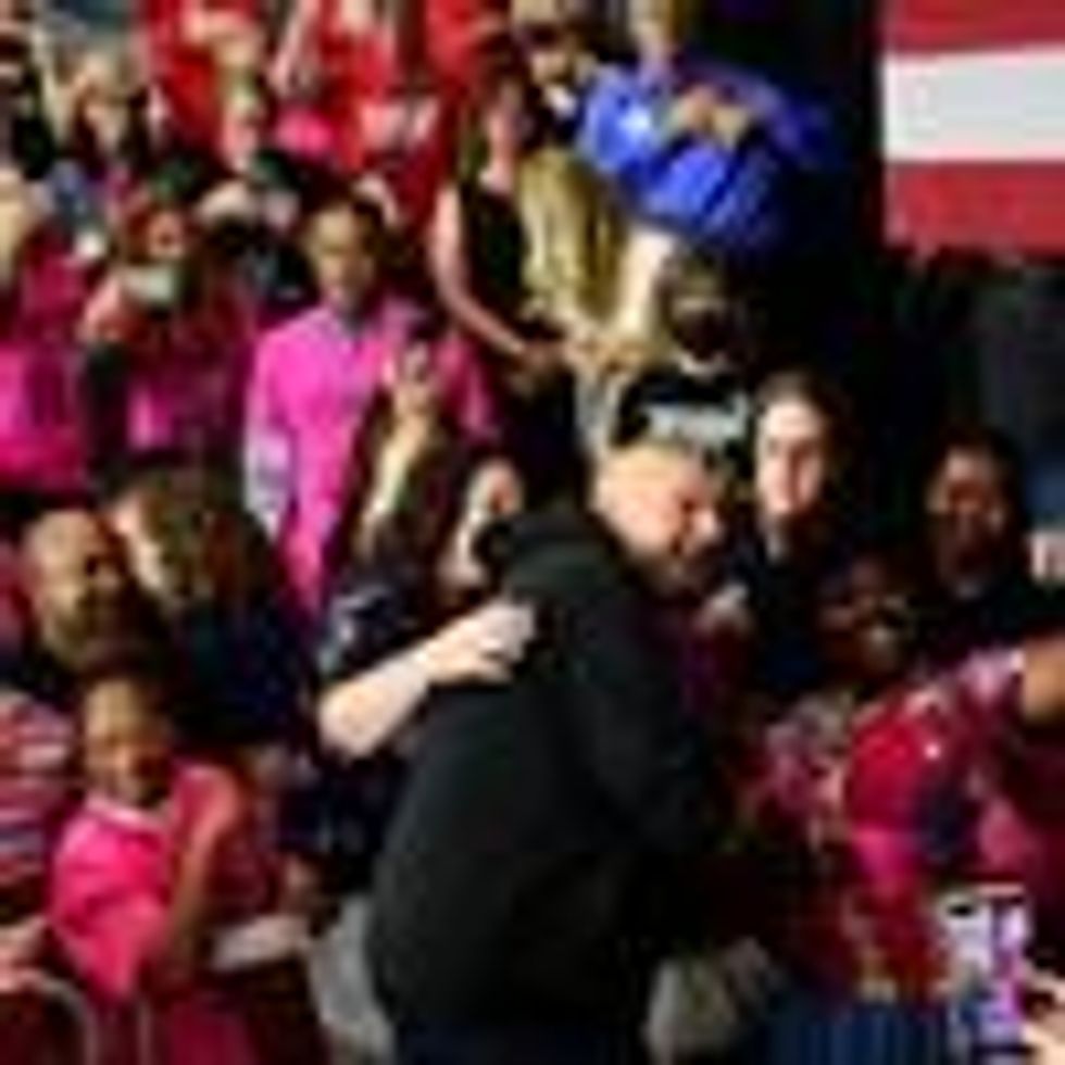 U.S. Senate candidate John Fetterman greets supporters during a rally