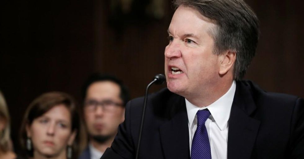 U.S. Supreme Court nominee Brett Kavanaugh testifies before the Senate Judiciary Committee on Capitol Hill September 27, 2018. (Photo by Jim Bourg-Pool/Getty Images)
