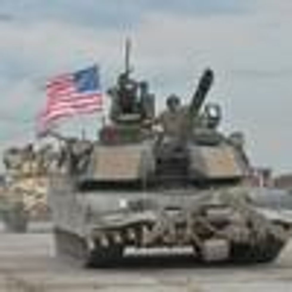 U.S. tanks appear during a military exercise