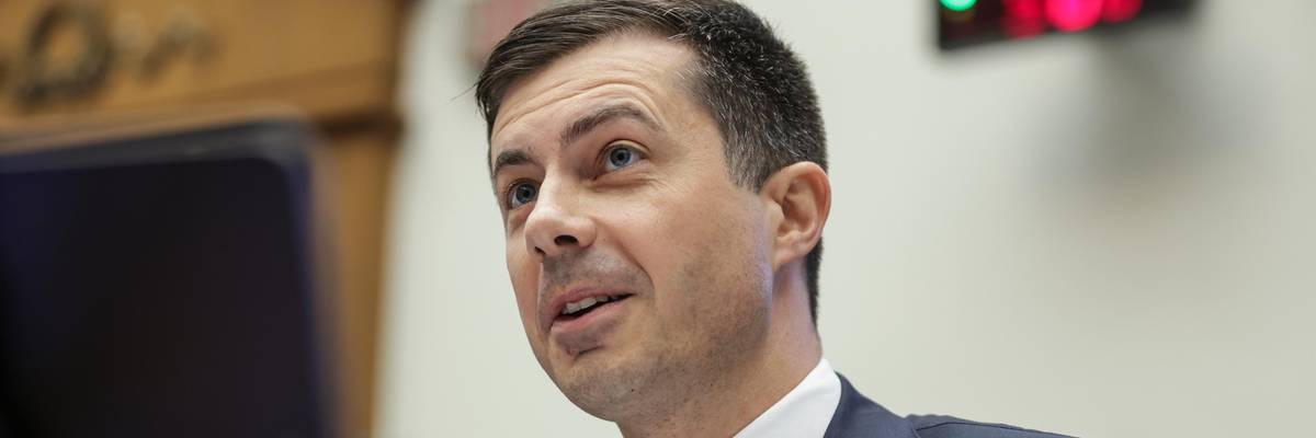 U.S. Transportation Secretary Pete Buttigieg testifies at a congressional hearing