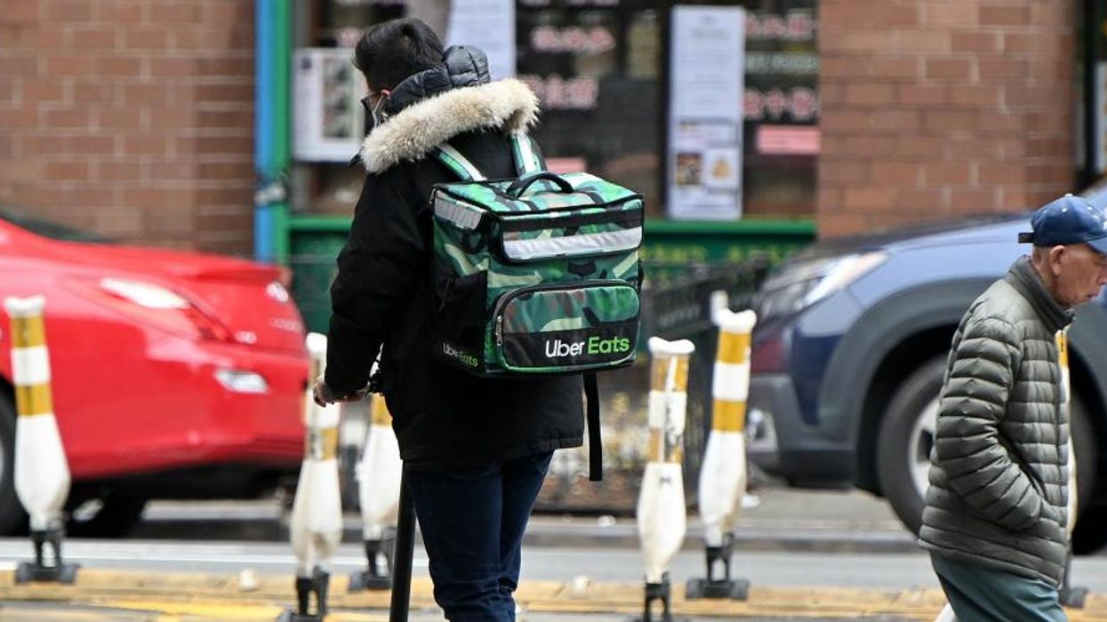 Uber Eats worker in NYC.